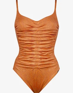 Glance Ruched Underwired Swimsuit - Metallic Apricot