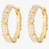 Gold Bamboo Hoops - Medium