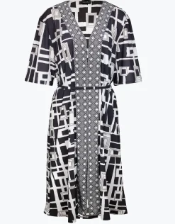Graphic Frame Kaftan - Black White