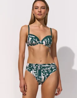 Halcyon High Leg Bikini Pant - Cream Teal