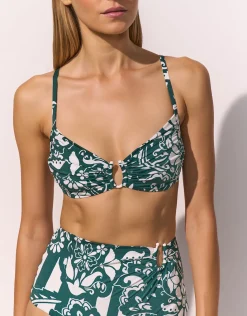 Halcyon Underwired Bikini Top - Cream Teal