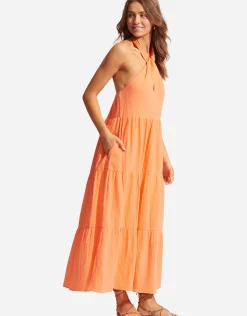 Halter Neck Dress - Cantaloupe