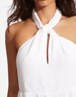 Halter Neck Dress - White