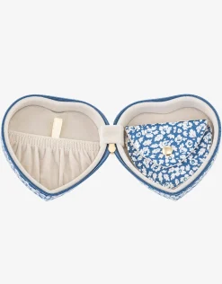 Heart Jewellery Box - Liberty Feather Blue