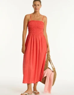Heatwave Bandeau Dress - Flame