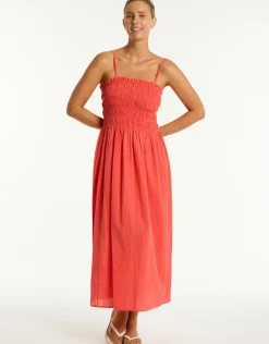 Heatwave Bandeau Dress - Flame