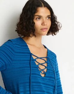 Horizon Lace Up Dress - Arctic