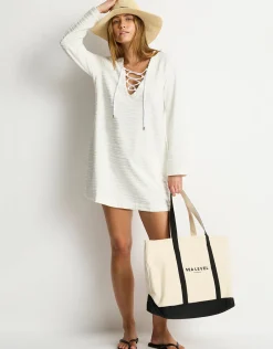 Horizon Lace Up Dress - White