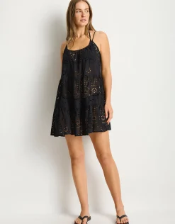 Ibiza Tie Back Short Sundress - Black