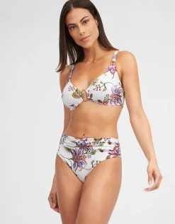 Jasmine Maxi Bikini Pant - White Floral