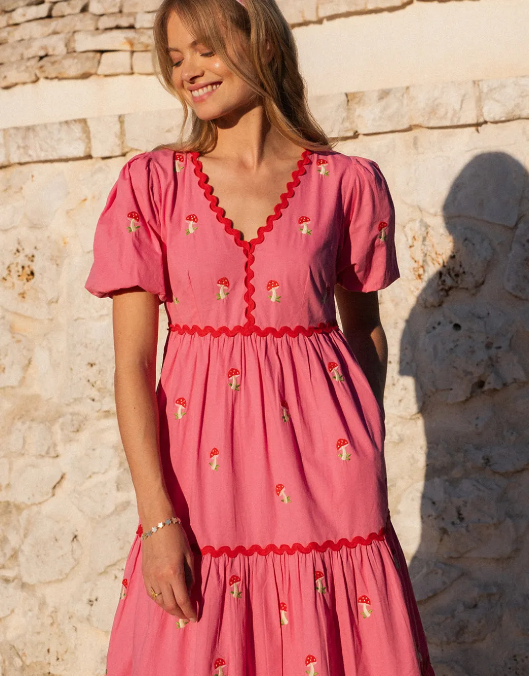 Jolie Dress - Bubblegum Mushroom