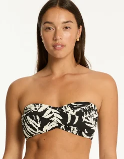 Jungle Book Twist Bandeau Bikini Top - Black