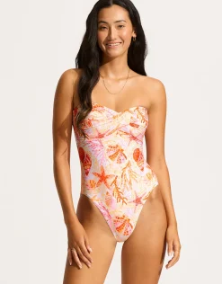 La Mer Twist Bandeau Swimsuit - White