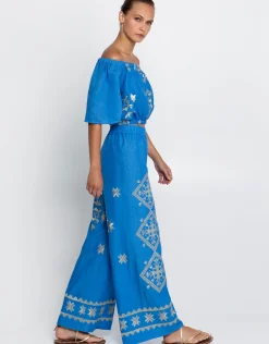 Lefkada Trousers - Blue Raf and Gold