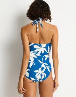 Leilana Twist Front Halter Multifit Swimsuit - Arctic