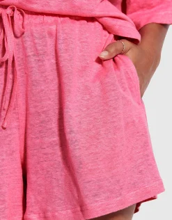 Linen Jersey Beach Short - Pink