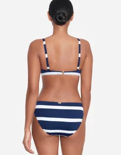 Mariner Stripe Ring Hipster Bikini Pant - Navy and White