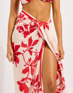 Mayflower Sarong - Ecru and Cosmo