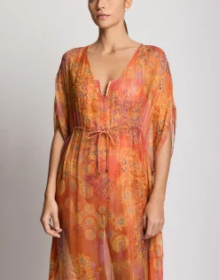 Medallion Shimmer Midi Kaftan Cover Up - Multi