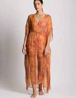 Medallion Shimmer Midi Kaftan Cover Up - Multi