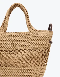 Micro Raffia Basket Beach Bag - Sand