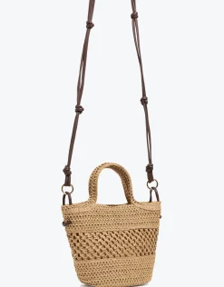 Micro Raffia Basket Beach Bag - Sand