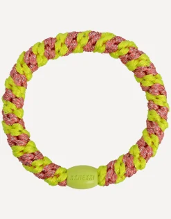 Original Hair Tie - Coral Neon Yellow Stripe