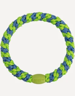 Original Hair Tie - Lime Green Ocean Glitter Stripe