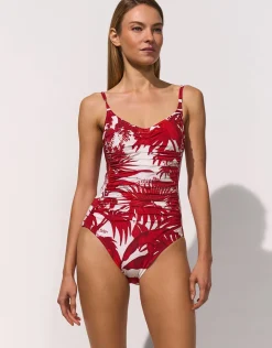 Palmaria Ruched Underwired Swimsuit - Creme Rouge
