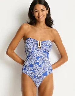 Palmera U Bar Bandeau Swimsuit - Blue
