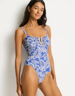 Palmera U Bar Bandeau Swimsuit - Blue