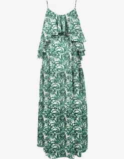 Palmette Ruffle Dress - Jungle Veil