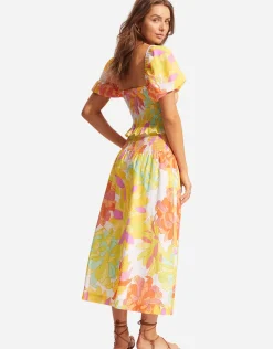 Palm Springs Shirring Top - Limelight