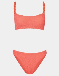 Phoebe Bikini Set - Metallic Coral