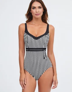 Portofino Underwired Swimsuit - Black and White
