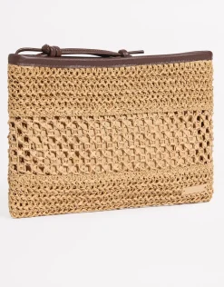 Raffia Mini Pochette Beach Bag - Sand
