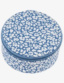 Round Jewellery Box - Liberty Feather Blue