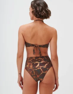 Savanna Ruched High Waist Bikini Pant - Warm Earth