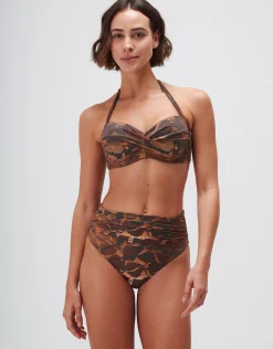 Savanna Twist Bandeau Bikini Top - Warm Earth