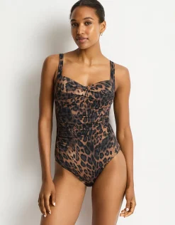 Savanna Twist Front Multifit Swimsuit - Chocolate