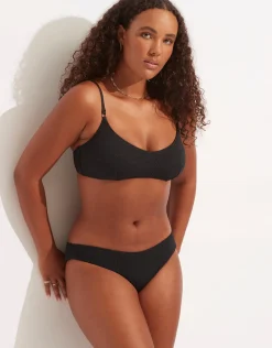 Sea Dive Bralette Bikini Top - Black