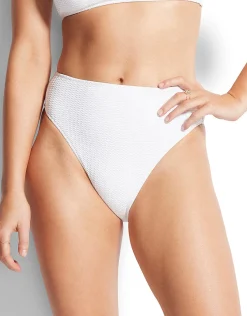 Sea Dive High Rise Bikini Pant - White
