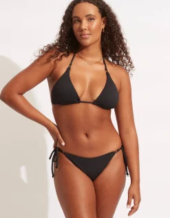 Sea Dive Tie Side Rio Bikini Pant - Black