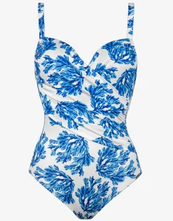 Seaside Breeze Underwired Moulded Swimsuit - Blue Reef