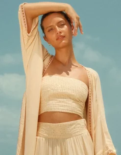 Sequin Bandeau Top - Melon