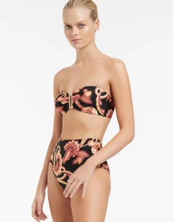 Silk Road High Waist Bikini Pant - Black