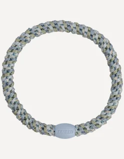 Slim Hair Tie - Baby Blue Glitter Stripe