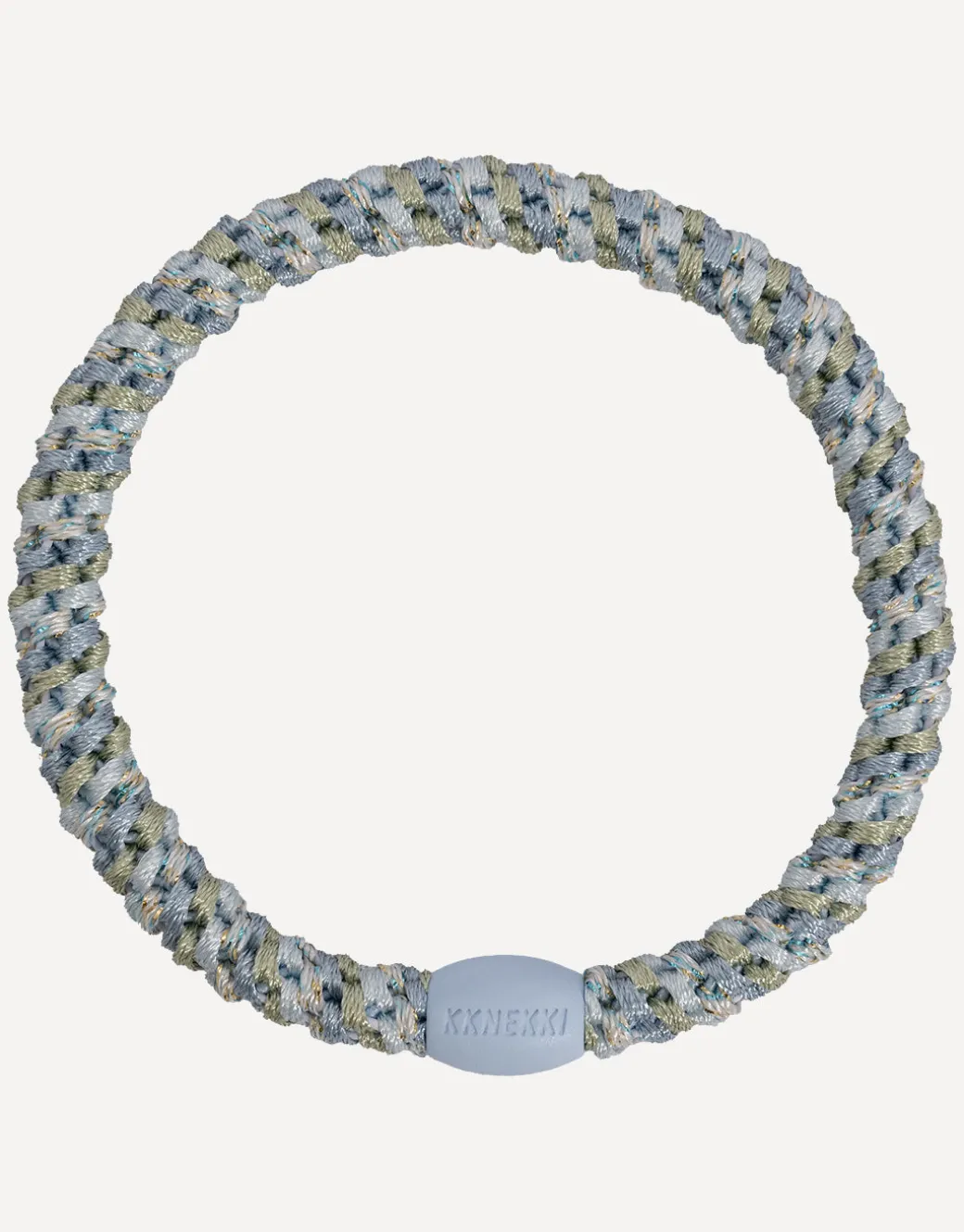 Slim Hair Tie - Baby Blue Glitter Stripe