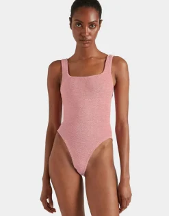 Square Neck Swimsuit - Dusty Pink