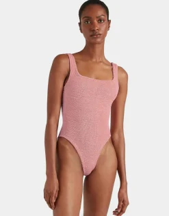 Square Neck Swimsuit - Dusty Pink